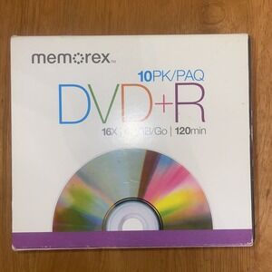 Memorex DVD+r 10 Pk 16x 120 Min‎ NIB